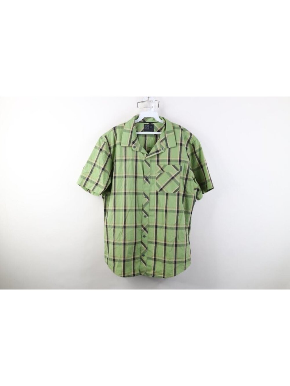 Magpul Industries Mens XL Tactical Short Sleeve Snap Button Collared Shirt Plaid